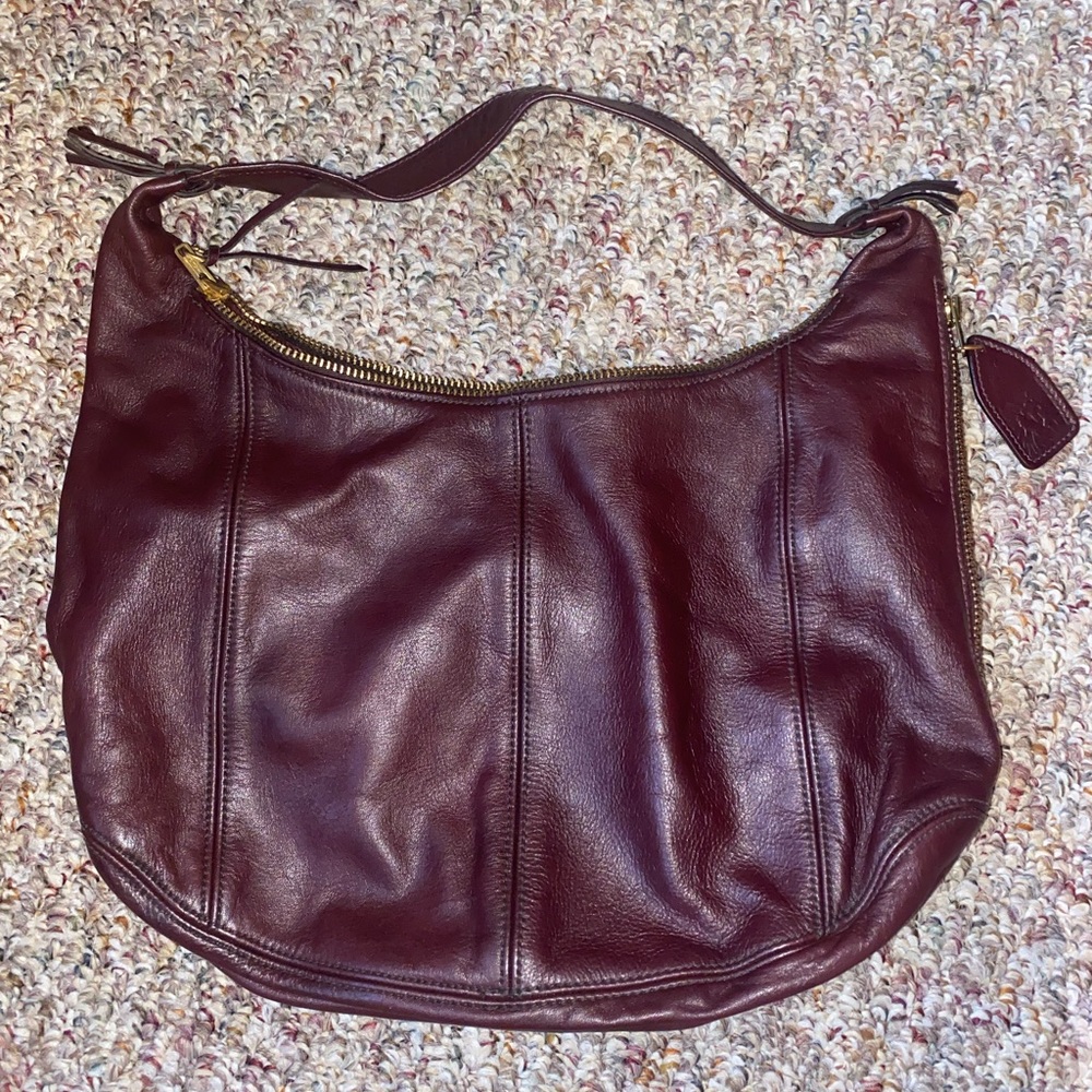 Maroon vintage 70s Anne Klein leather purse